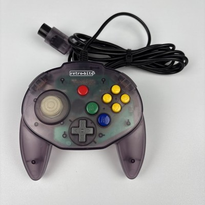 Retro Bit Tribute 64 Controller Clear Purple Nintendo 64 RB N64 2011 Tested