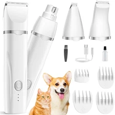 Dogs Hair Clippers Grooming Kit with Nail Grinder, 4 in 1 Cordless Electric T...
