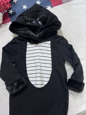 Cat  Jack Baby 12M Black Cat Costume Hooded Romper Halloween Furry Ears Tail