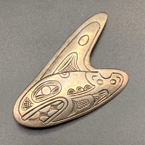 Vintage Northwest Native Whale Silver Pin Brooch