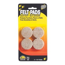 Felt Circles, 1-1/2" Dia., Self-adhesive, Beige, 8/Pack