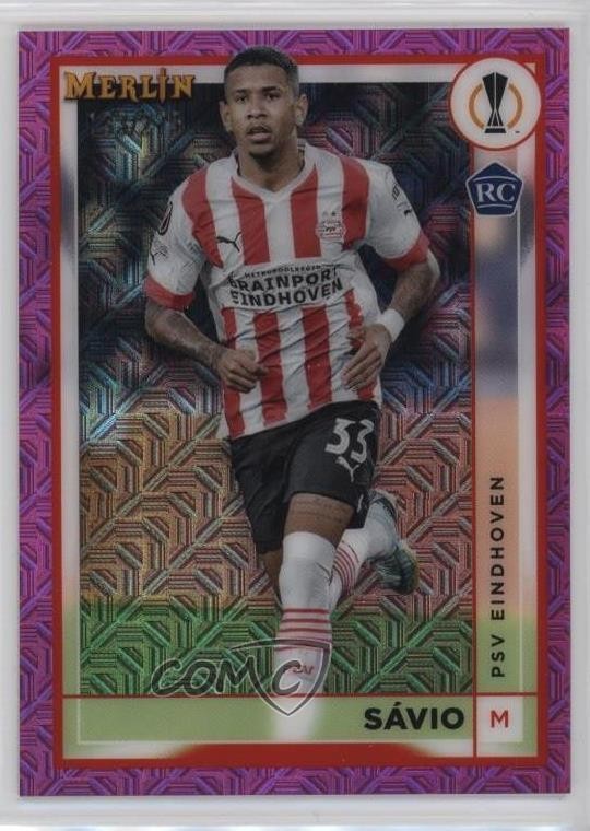 2022 Topps Merlin UEFA Club Competitions Pink Mojo Refractor /275 Savio #109 0kq