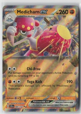 Medicham ex 80/142 Double Rare Stellar Crown Pokemon Holo Near Mint
