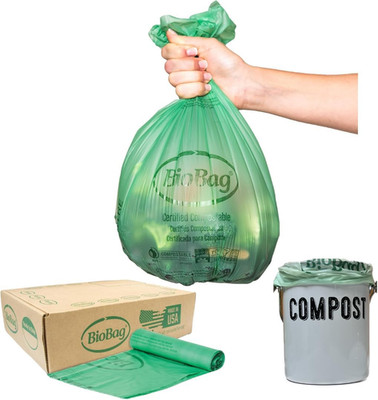 2.6 Gallon Compostable Food Scrap Bags by Biobag, 100 Count, BPI Certified, Meet