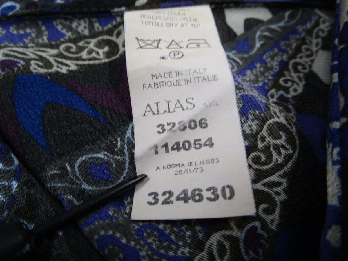 Versace Shirt Mens 52 Silk Button Up Made Italy Baroque Pattern
