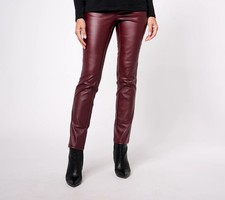 Jingle Belle Kim Gravel Sz 8 Tall Coated Twill Straight Pant PORT WINE A623304
