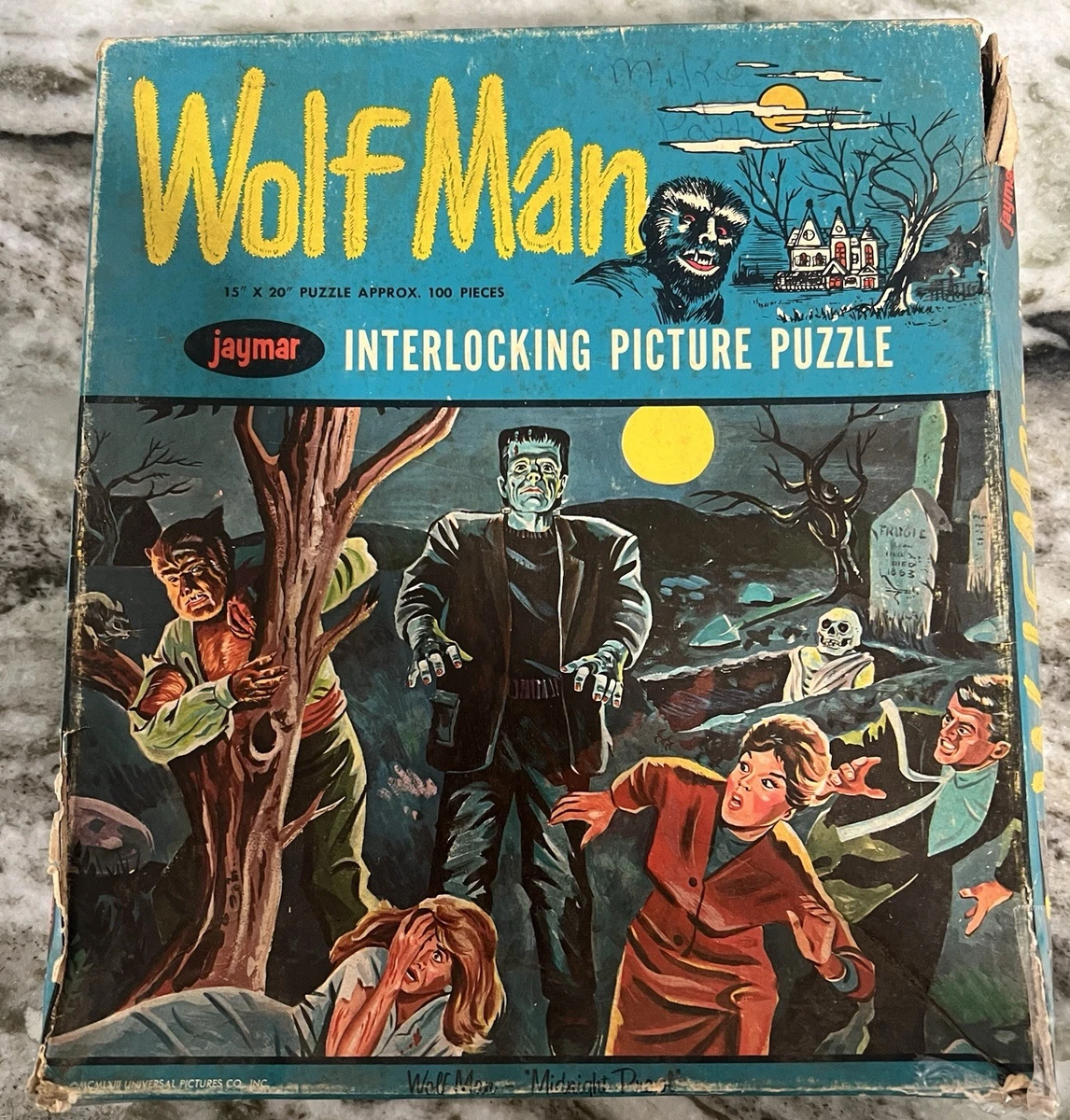 Jaymar Wolf Man Jigsaw Puzzle #5082 Complete Vintage Horror