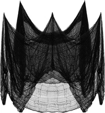 MAQIHAN Halloween Black Creepy Cloth - 276 x 87 Inch Spooky Gauze Fabric for ...
