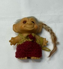 Vintage 1960s Dam Things troll doll Grey Hair Felt Outfit