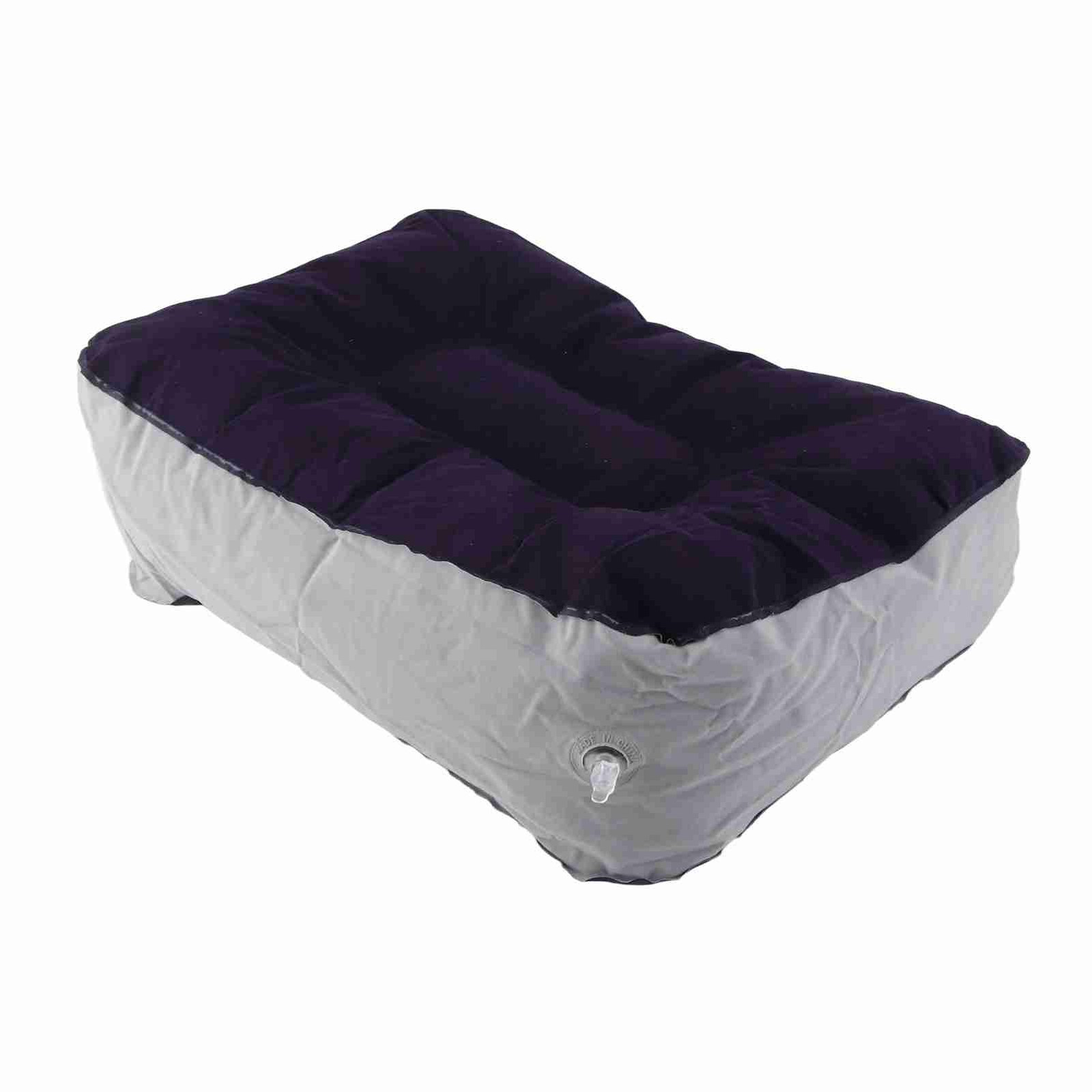 Inflatable Flocking Foot Rest Pillow Travelling Flight Relax Cushion With Air