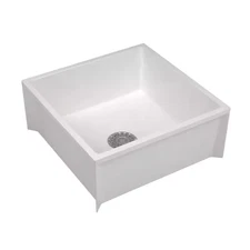 24 In. X 24 In. X 10 In. Service Mop Basin for 3 In. DWV in White