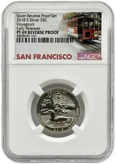 2 x 2018 S Silver Reverse Proof Quarter America The Beautiful NGC PF69 ER