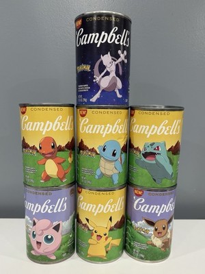 Limited Edition Collectible Pokemon Campbell s Soup Cans (Unopened) Set of 7