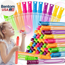 48 Pack Big Bubble Wands Bulk in 6 Colors, Bulk Party Favors for Kids, Ideal for