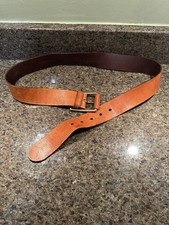 Vtg Liz Claiborne Orange / Red Leather Buckle SZ Large Belt READ