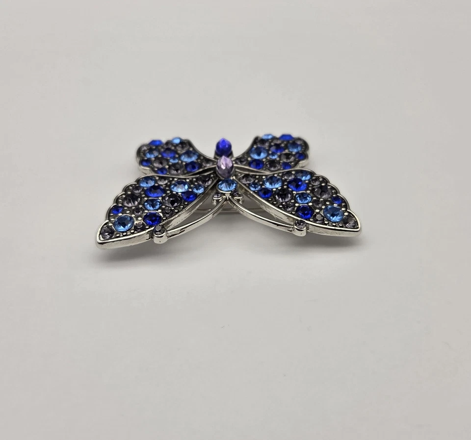 Broche Mariposa Monet Prendedor Estrás Tono Plata Bisutería Regalo Foto 4 de 4