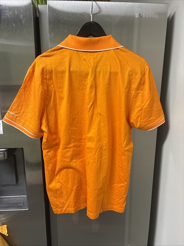 Reiss + McLaren Racing Men's XL (fits U.S. Medium) Orange Cotton Knit Polo Shirt - Picture 9 of 22