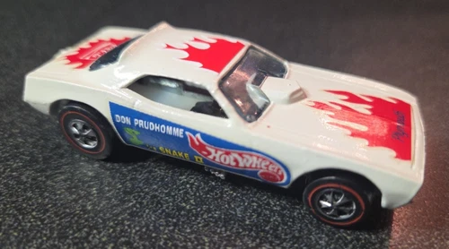 Hot Wheels Redlines USA WHITE Funny Car SNAKE DON PRUDHOMME RESTORED #2