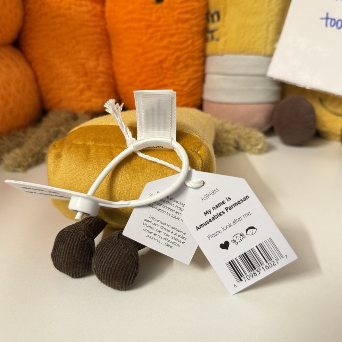 Jellycat Amuseables Parmesan Cheese BNWT New - 100% Authentic Fast