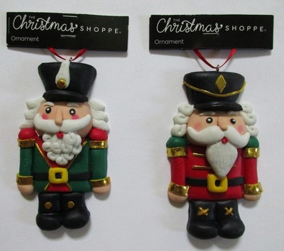 NEW Set of 2 Nutcracker Christmas Ornaments Cookie Dough Red & Green Hobby Lobby