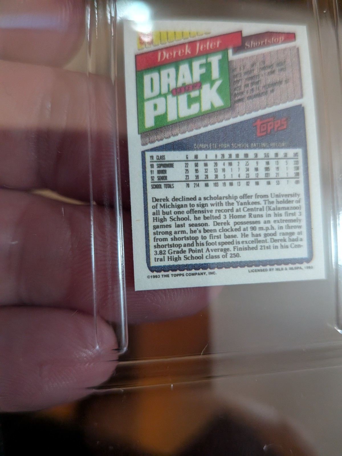 1993 TOPPS MICRO #98 DEREK JETER PSA 9 MINT  view 13