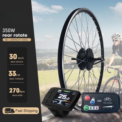 Electric Bike Conversion Kit 36V 48V 350W Rear Rotate Brushless Hub Motor Wheel 
