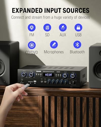 Donner Power Amplifier Bluetooth 5.0 Audio Amplifier Output 440W Audio Stereo - Picture 2 of 6