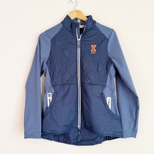 Peter Millar Madeline Hybrid Blue Full Zip Jacket Size Medium