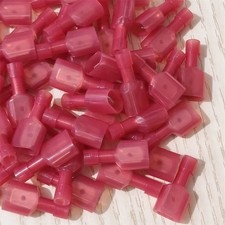 200PCS Red Nylon Male Spade Connectors Quick Disconnects 6.3mm Wire Terminals US