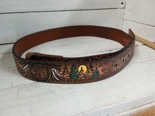 Gelante Genuine Full Grain Leather Belt Strap without Buckle Wolves XL 42-44. 