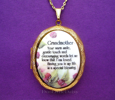 GRANDMA Porcelain GRANDMOTHER Blessing verse CAMEO