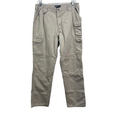 5.11 Tactical Series Mens Pants Straight Leg Flat Front Elastic Waist Khaki 38W 