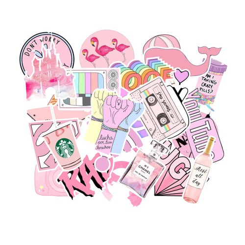 53PCS Pink Lady VSCO Vinyl Waterproof Stickers Skateboard Luggage Motorcycle - Picture 3 of 8