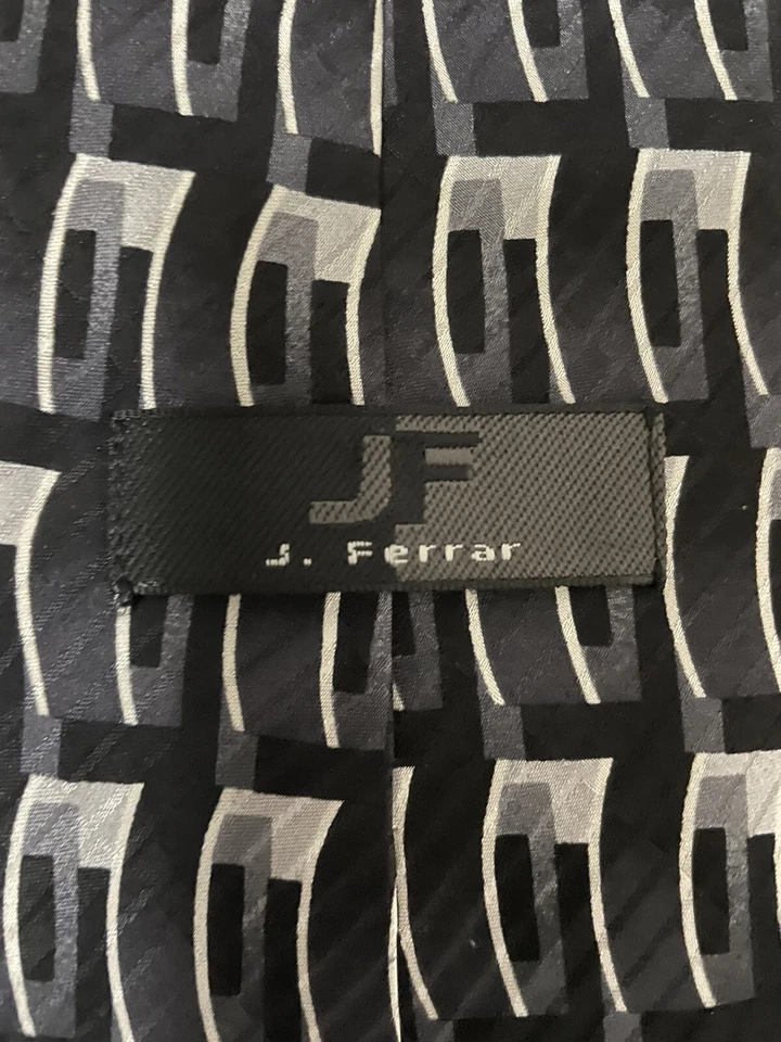 Dockers - J Ferrar Tie Black Grey White Striped & Geometric Print Lot Of 2 - Image 4 of 4