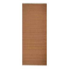 Eco-Friendly Hand Woven Flat Weave Kilim Wool Area Rug Solid Orange BBD00111