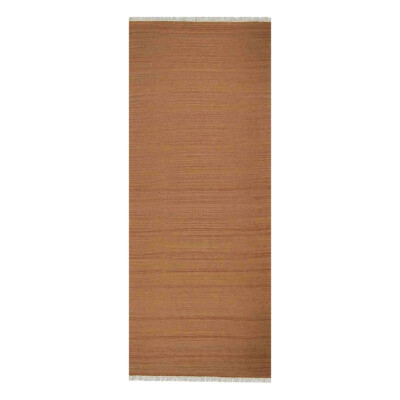 Eco-Friendly Hand Woven Flat Weave Kilim Wool Area Rug Solid Orange BBD00111