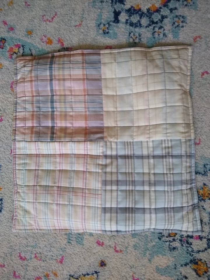 Nautica стеганая клетчатая подушка подушка чехол пара коттедж пляж площадь 18,5 дюйма - Изображение 4 из 4