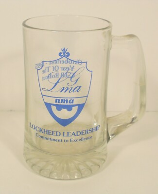 Vintage Lockheed C-5B rollout commemorative glass - Oktoberfest 1985 aviation