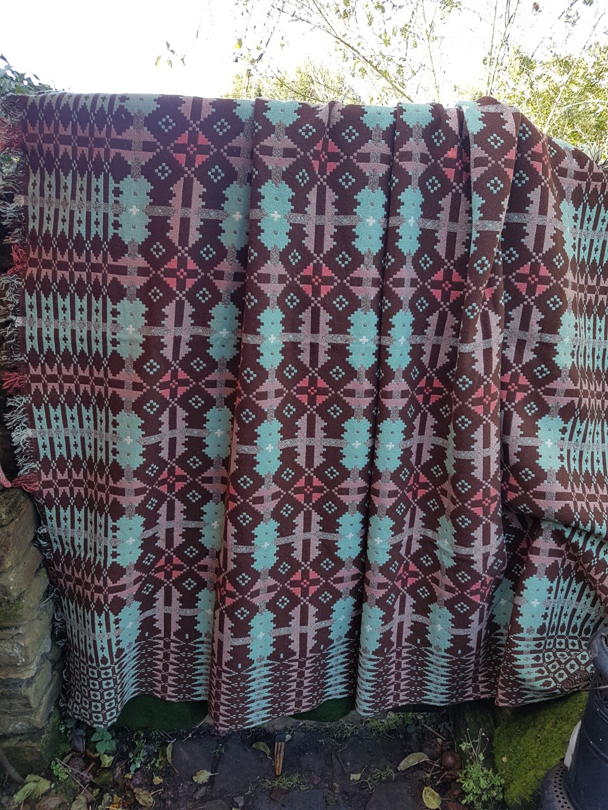 vintage welsh tapestry blanket Quilt Reversible Large 88 X 90 Inch eBay