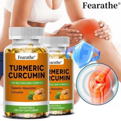 750 mg Turmeric Curcumin Complex - 30/60/120 Softgels - Exp 08/2026