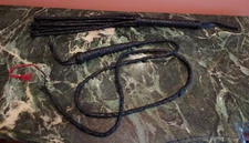 6’ Black Leather BULL WHIP & 23" Flogger, Cowboy Rodeo Novelty LARP Costume Prop