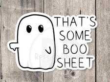 Funny Ghost Sticker - Cute Halloween Pun Stickers for Water Bottles