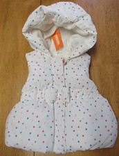 NWT Gymboree WHITE with STARS Hooded Fleece Lined PUFFY VEST COAT Sz 4T-5T