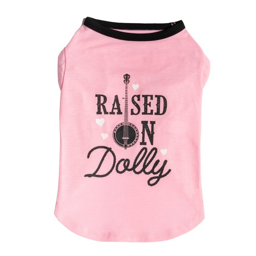 Dolly Parton Doggy Parton ""Raised on Dolly"" rosa T-Shirt für Hunde Größe S Small - Bild 10 von 15