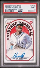 2023 Onyx Vintage AUTO Blue Ink HECTOR RODRIGUEZ Cincinnati Reds PSA 9 MINT