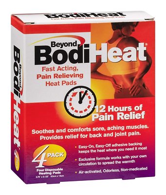 Beyond Bodi Heat Back Pain Relieving Heat Pads Disposable Use 4 Count Pack of 6
