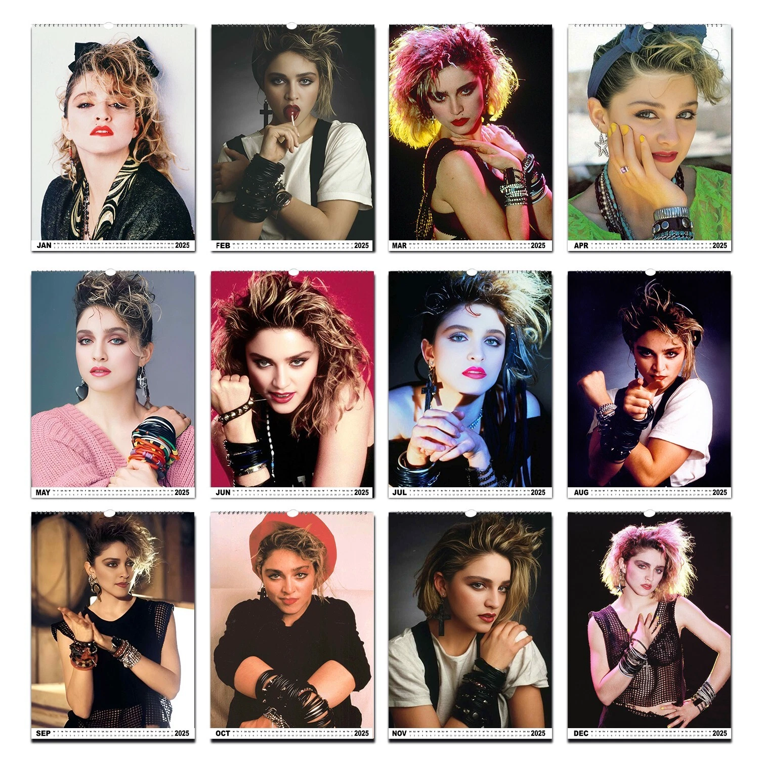 80s Madonna Vertical Wall Calendar 2026/27 - Choose Start Month