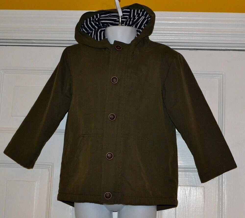 MATALAN KHAKI GREEN BOY GIRLS FLEECE LINED SMART JACKET HOODED COAT 2 3 YEARS
