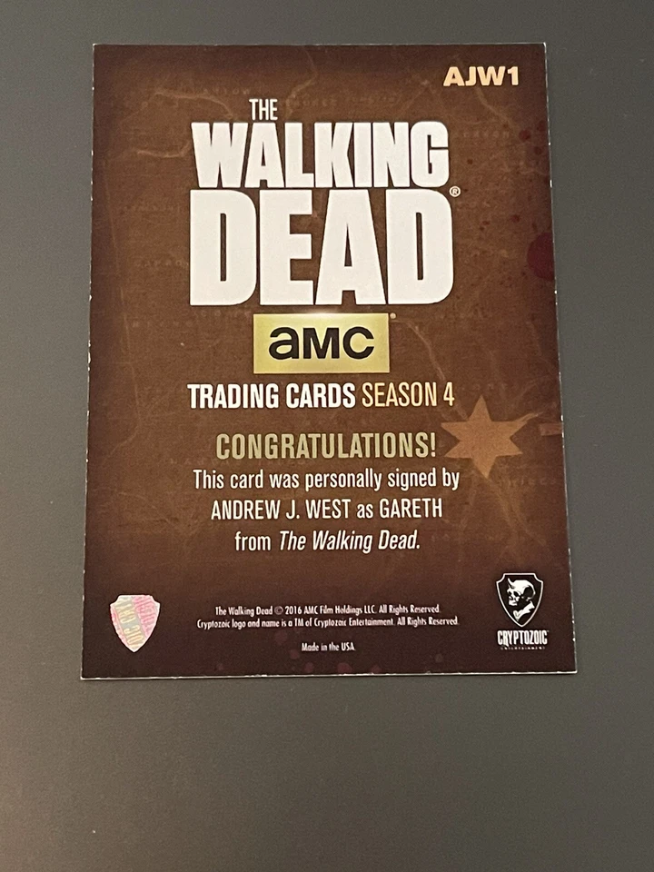 Walking Dead Temporada 4 Andrew J West “Bienvenido a Terminus” Inscripción Automática #AJW1 Foto 2 de 2