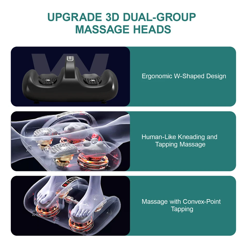 Shiatsu Foot Massager Machine with Heat for Blood Circulation Vibration Tapping - Image 4 of 4